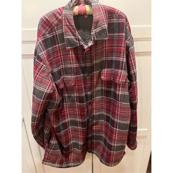 St John’s Bay Men’s Button Down Flannel Plaid Shacket Sz 2XL Outdoors Jacket Shi - Picture 1 of 10
